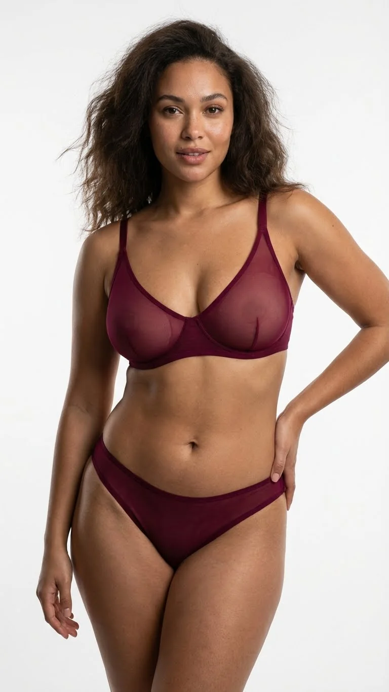 Metal Halka (Ring) Detaylı Tül Tanga Hot Pink - Arkası Bantlı ve Pencereli Fantezi Mode - Pencereli Fantezi Mode Detayı - LunaIntim